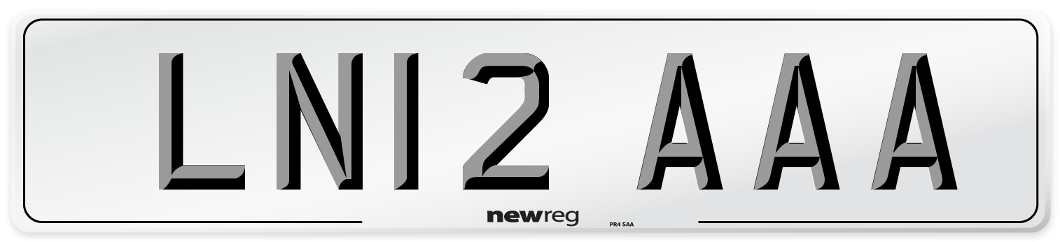 LN12 AAA Front Number Plate