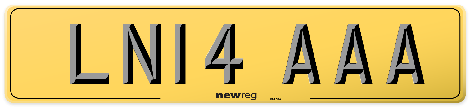 LN14 AAA Rear Number Plate