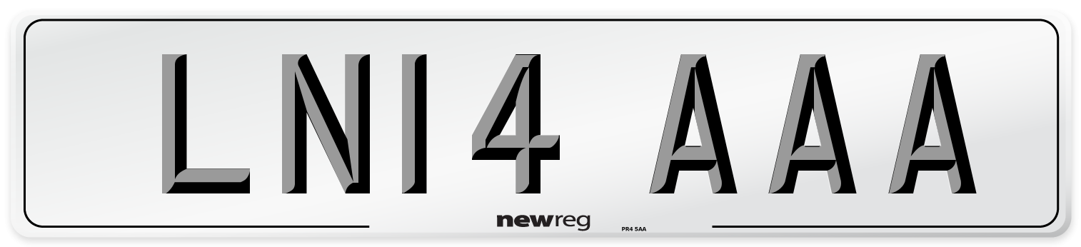 LN14 AAA Front Number Plate