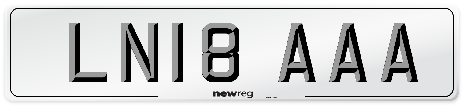 LN18 AAA Front Number Plate