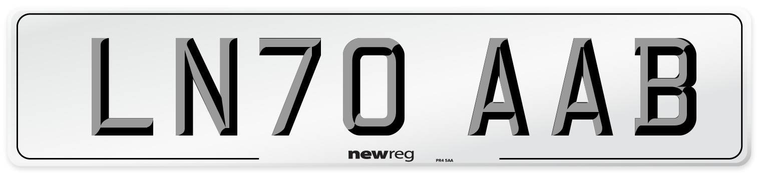 LN70 AAB Front Number Plate