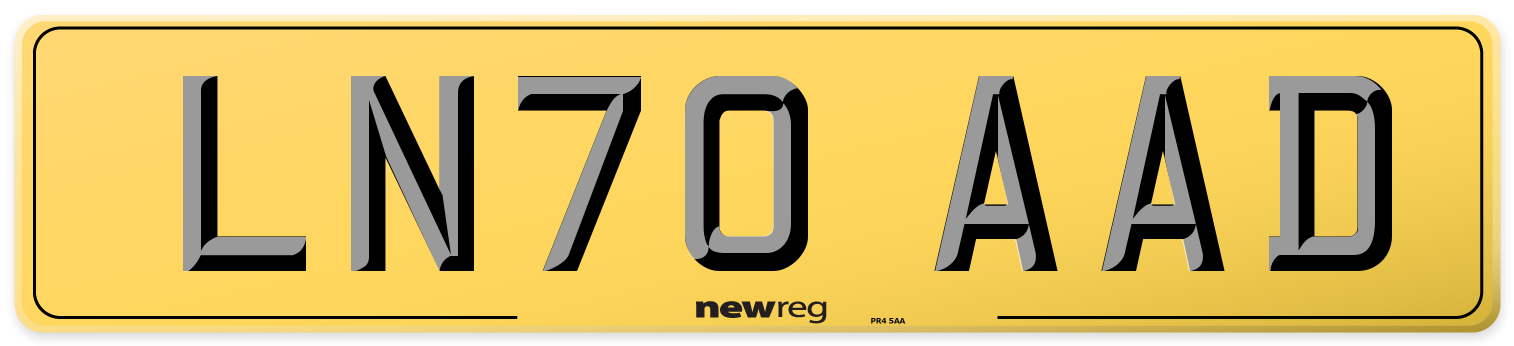 LN70 AAD Rear Number Plate