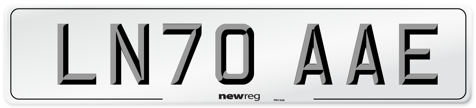 LN70 AAE Front Number Plate