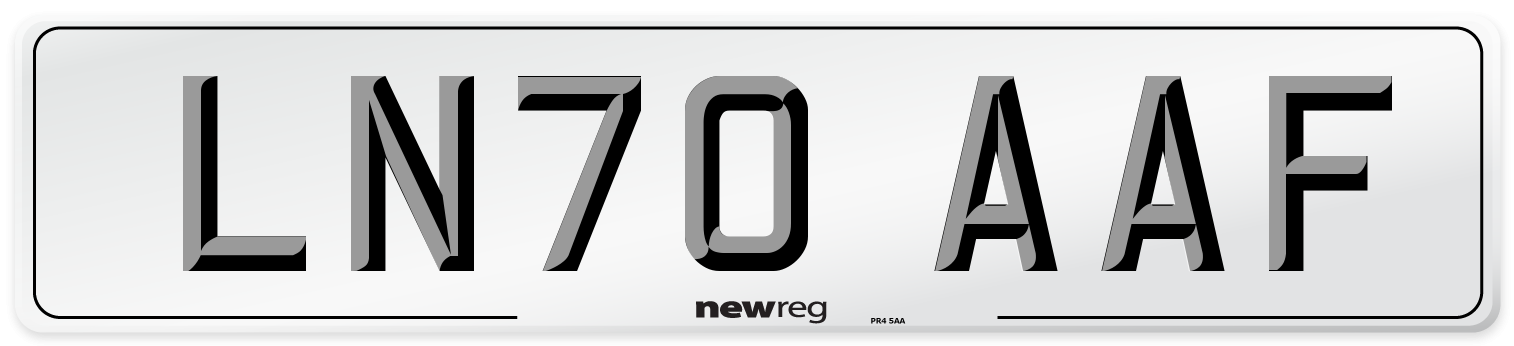 LN70 AAF Front Number Plate