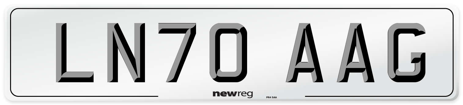 LN70 AAG Front Number Plate
