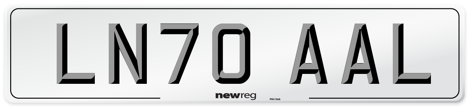 LN70 AAL Front Number Plate