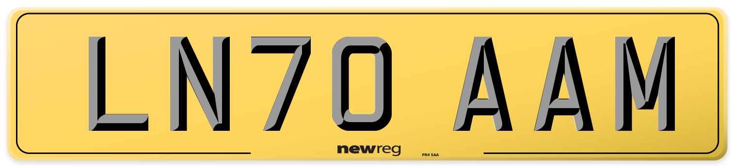 LN70 AAM Rear Number Plate