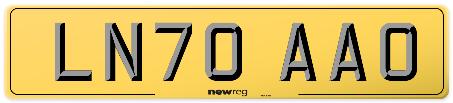 LN70 AAO Rear Number Plate