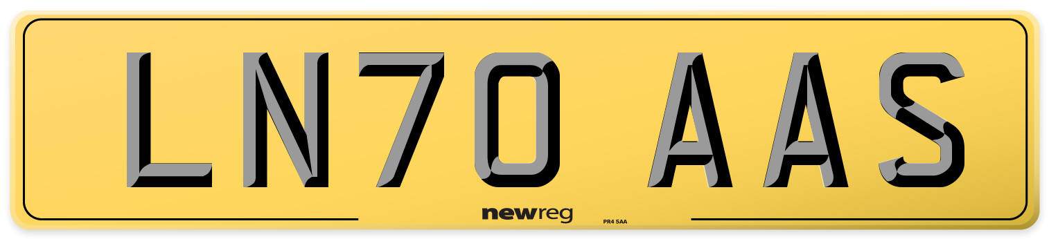 LN70 AAS Rear Number Plate