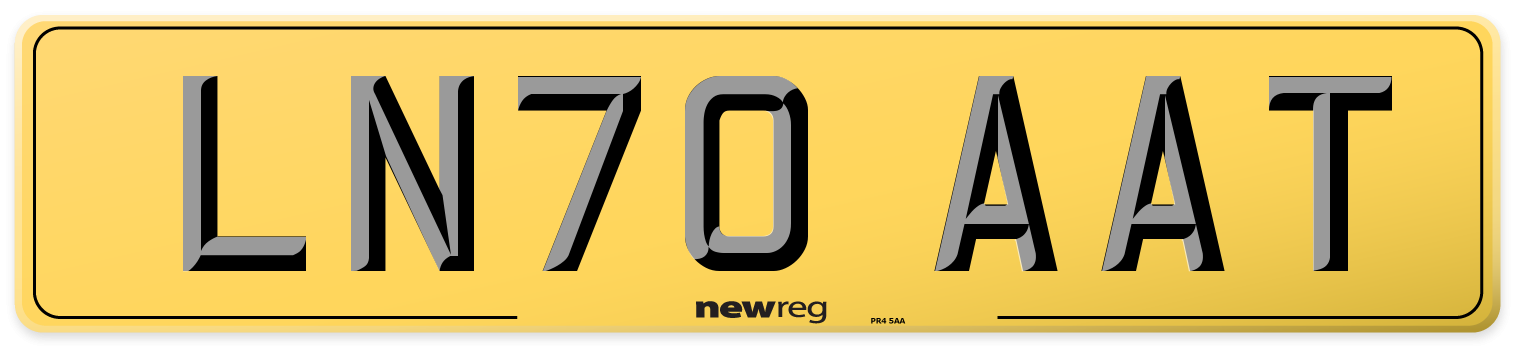 LN70 AAT Rear Number Plate