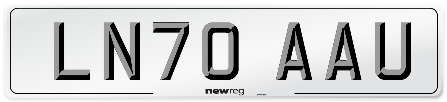 LN70 AAU Front Number Plate