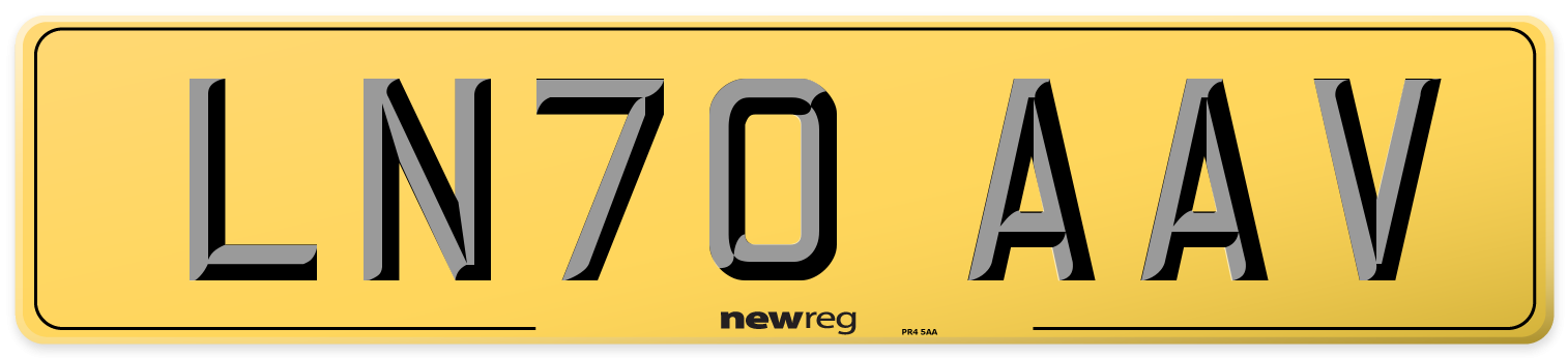 LN70 AAV Rear Number Plate