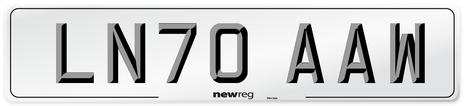 LN70 AAW Front Number Plate