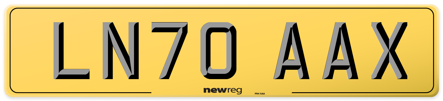 LN70 AAX Rear Number Plate