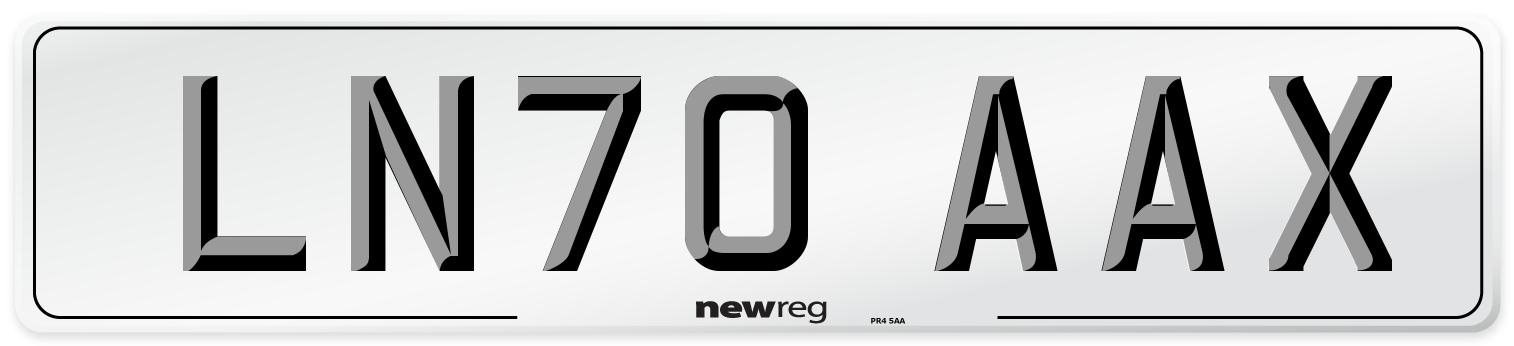 LN70 AAX Front Number Plate