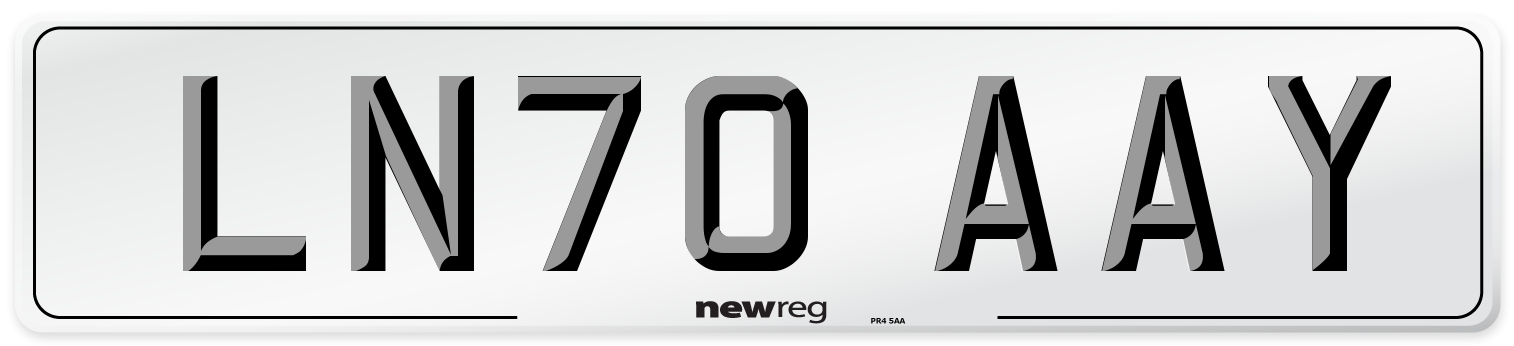 LN70 AAY Front Number Plate