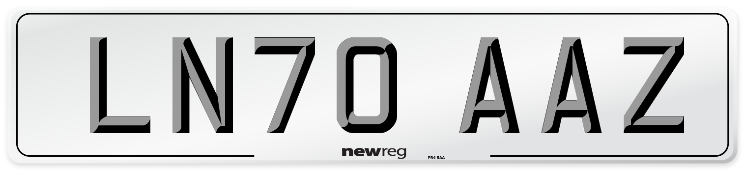 LN70 AAZ Front Number Plate