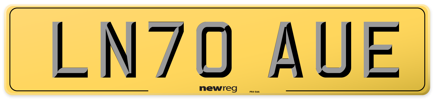 LN70 AUE Rear Number Plate
