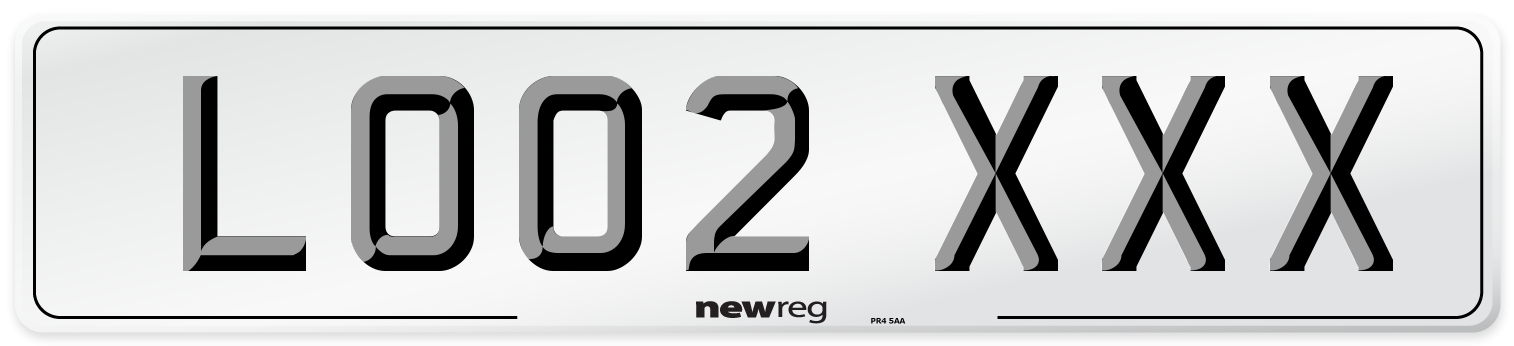 LO02 XXX Front Number Plate