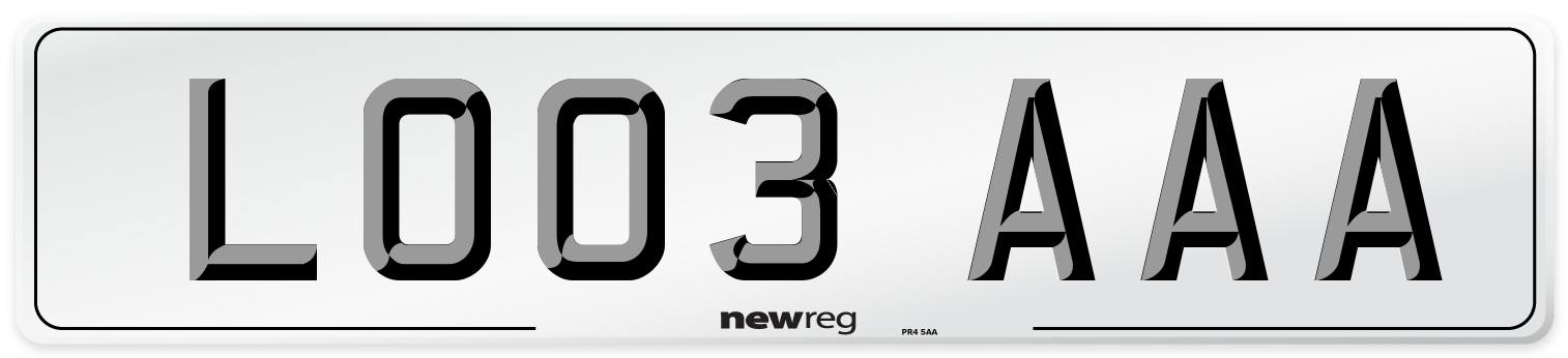 LO03 AAA Front Number Plate