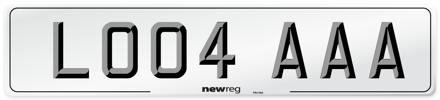 LO04 AAA Front Number Plate