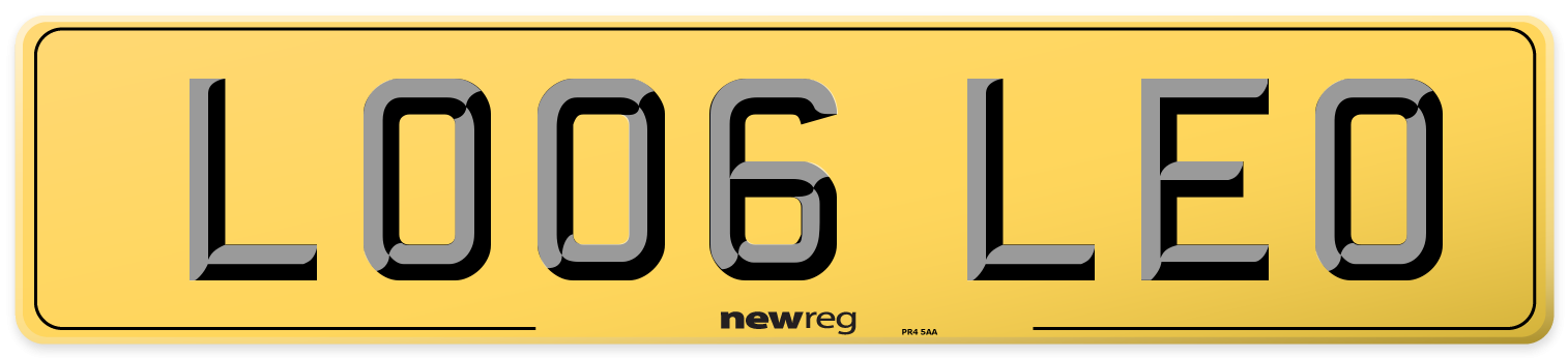 LO06 LEO Rear Number Plate