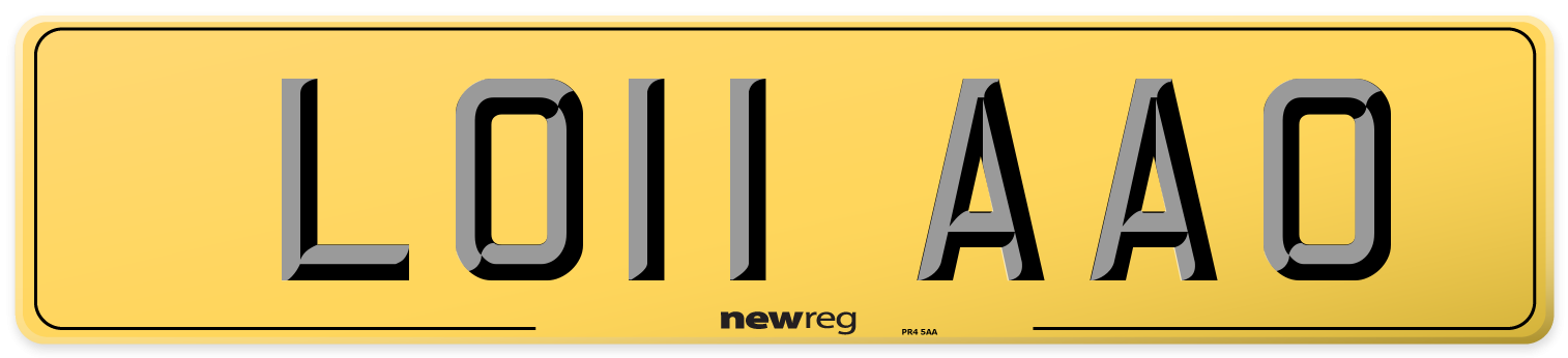 LO11 AAO Rear Number Plate
