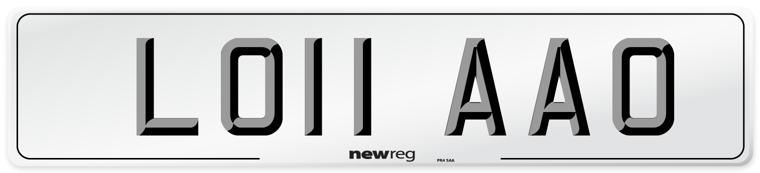 LO11 AAO Front Number Plate