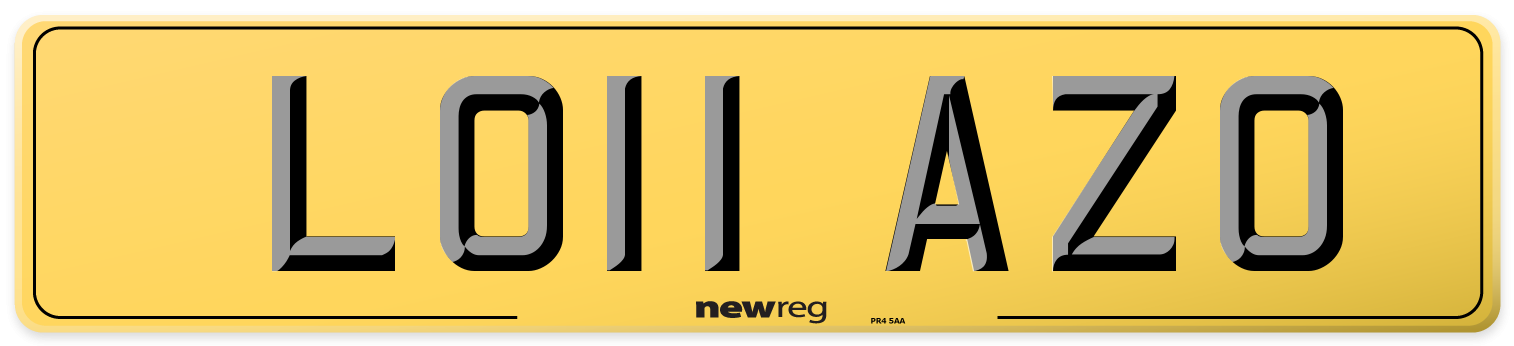 LO11 AZO Rear Number Plate