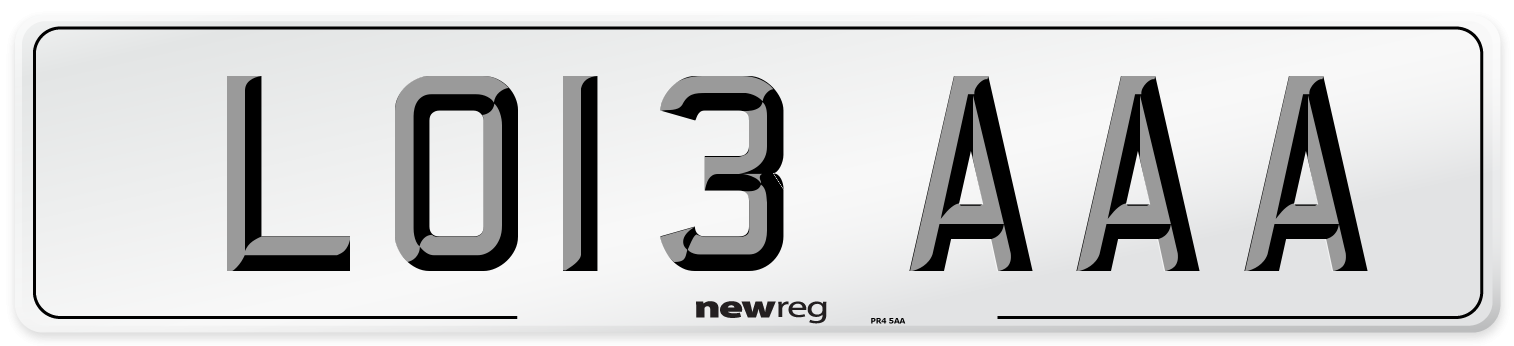 LO13 AAA Front Number Plate