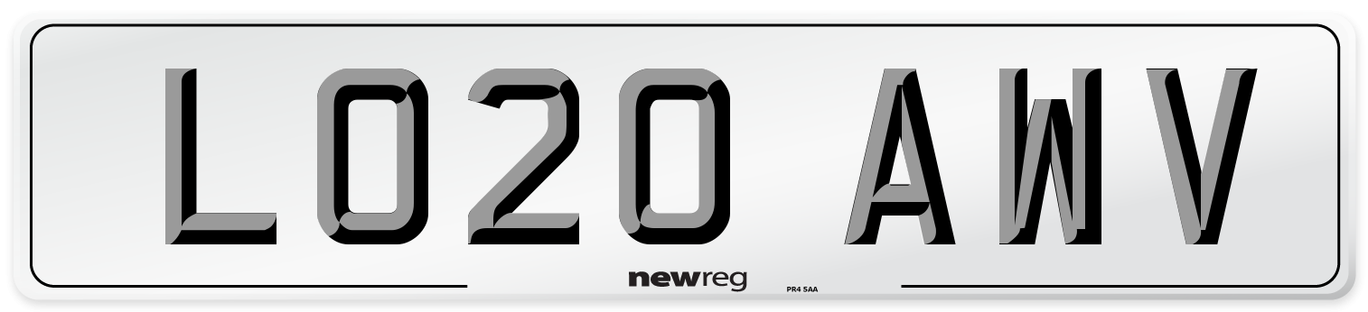 LO20 AWV Front Number Plate