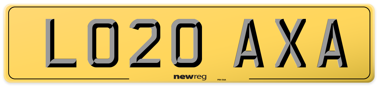 LO20 AXA Rear Number Plate