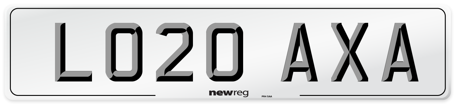 LO20 AXA Front Number Plate