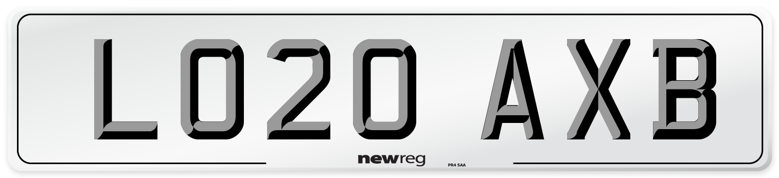 LO20 AXB Front Number Plate