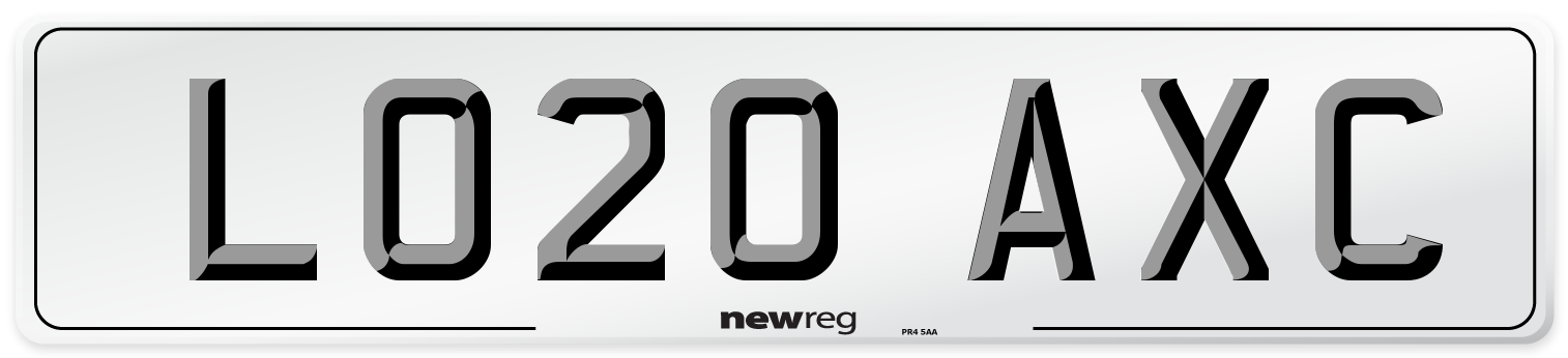 LO20 AXC Front Number Plate