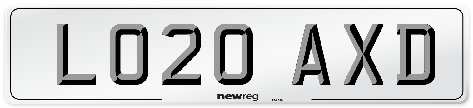 LO20 AXD Front Number Plate