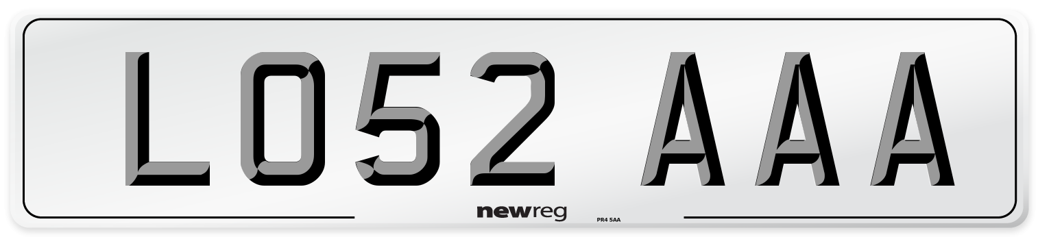 LO52 AAA Front Number Plate