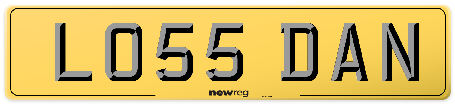 LO55 DAN Rear Number Plate