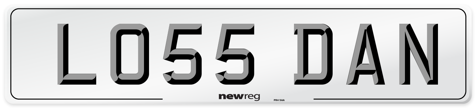 LO55 DAN Front Number Plate