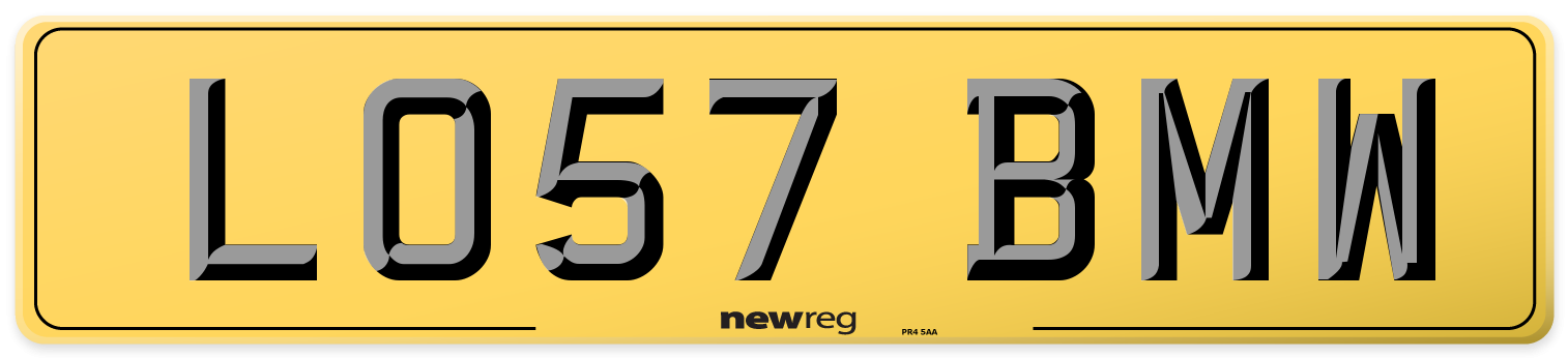 LO57 BMW Rear Number Plate