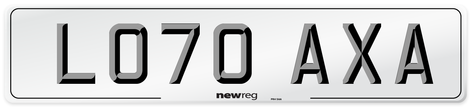 LO70 AXA Front Number Plate