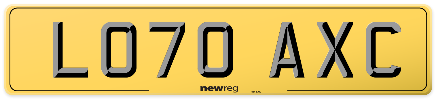 LO70 AXC Rear Number Plate