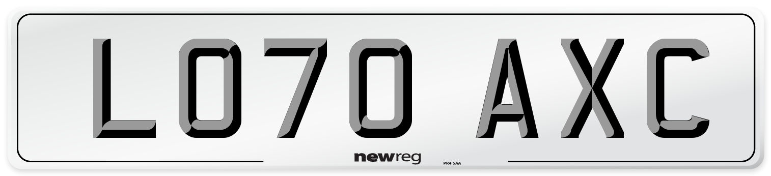 LO70 AXC Front Number Plate