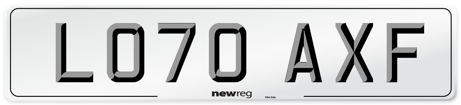 LO70 AXF Front Number Plate