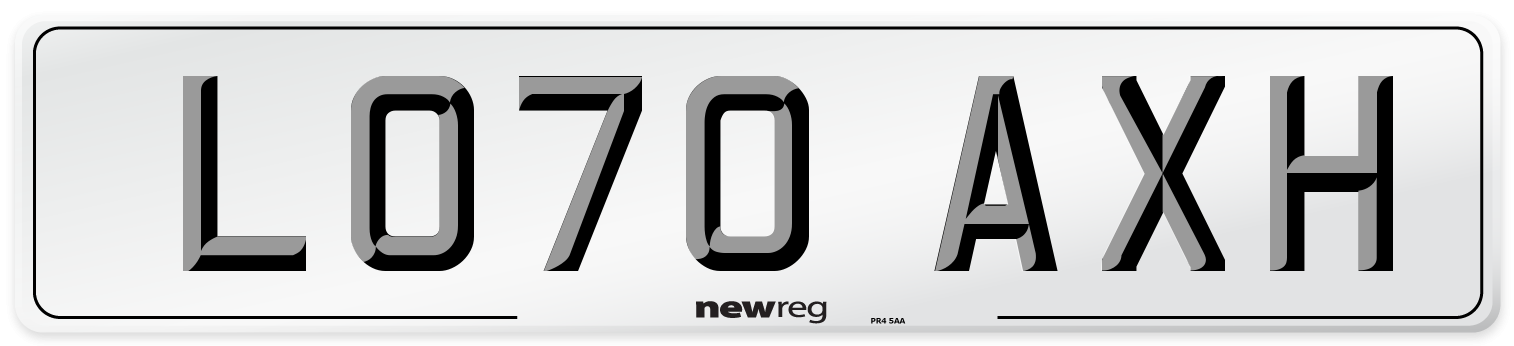 LO70 AXH Front Number Plate