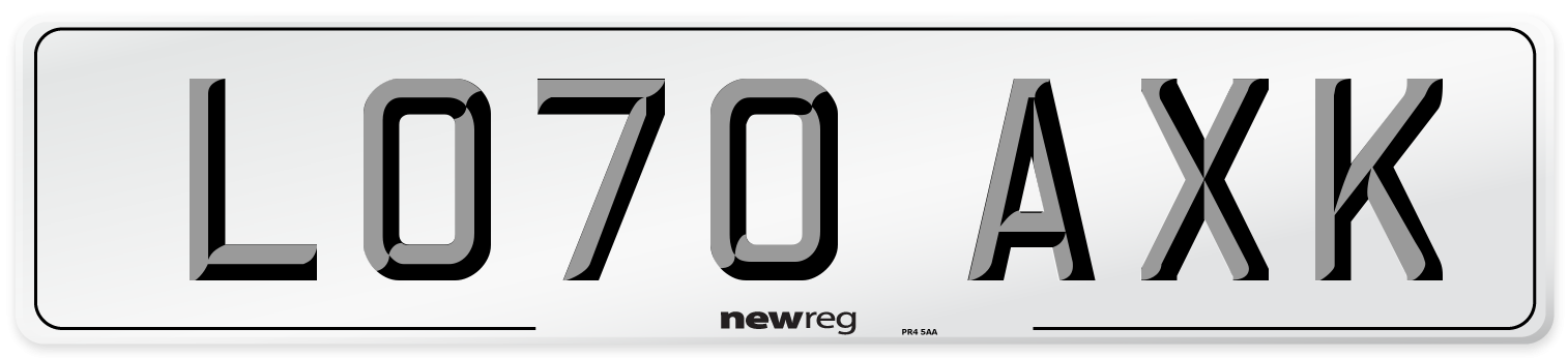 LO70 AXK Front Number Plate