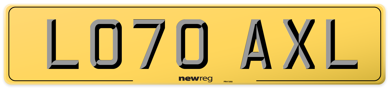 LO70 AXL Rear Number Plate