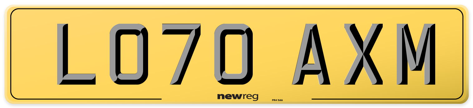 LO70 AXM Rear Number Plate