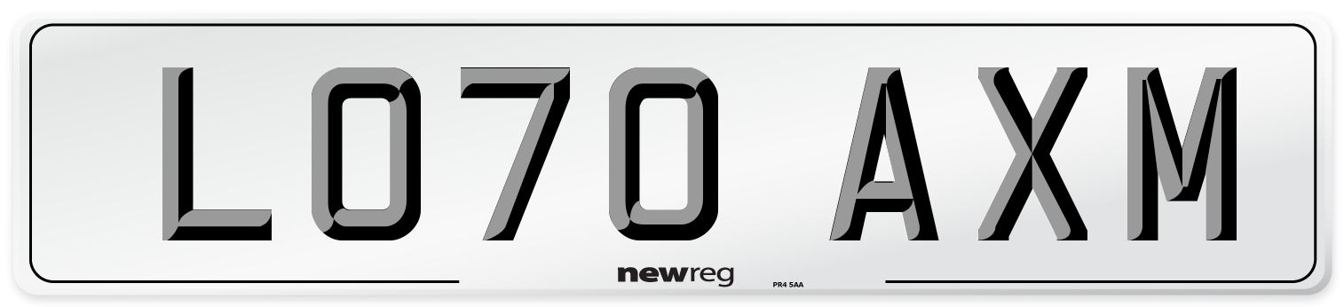 LO70 AXM Front Number Plate