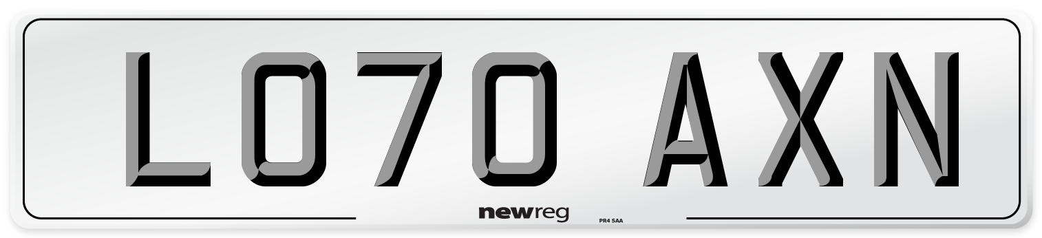 LO70 AXN Front Number Plate